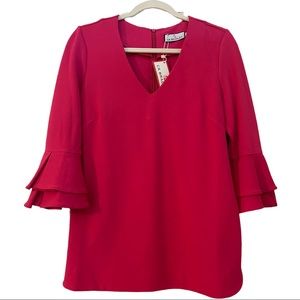 CL Bradley Ruffle Sleeve V-Neck top, NWT